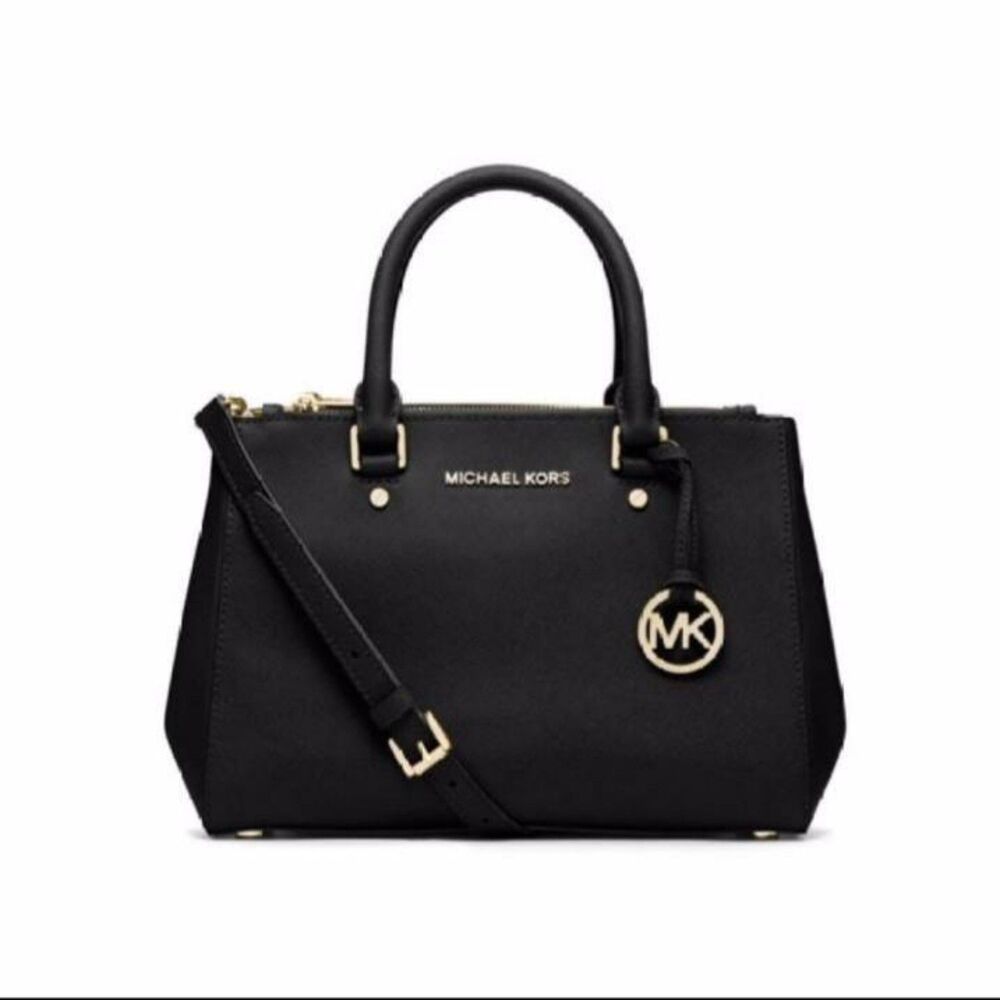 Michael Kors Sutton Selma Saffiano Leather Black Hand Bag 30S4GTVS6L
